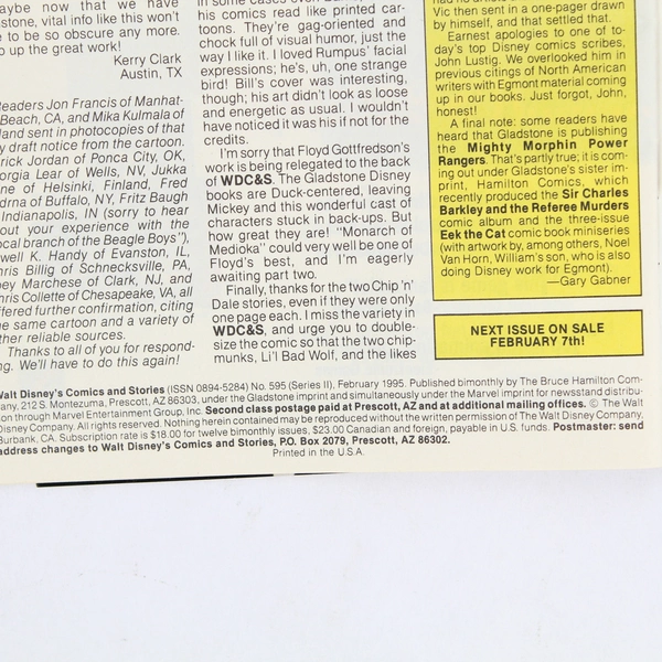 Walt Disney's Comics And Stories #595 "Deck Us All" by William Van Horn 1994