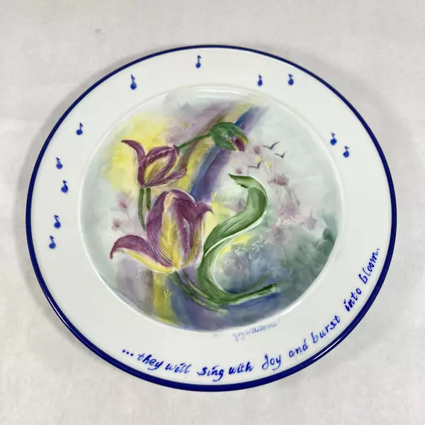 Fitz And Floyd Everyday White Porcelain Plate Hand Painted Joy Williams 