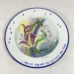 Fitz And Floyd Everyday White Porcelain Plate Hand Painted Joy Williams 