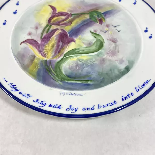Fitz And Floyd Everyday White Porcelain Plate Hand Painted Joy Williams 