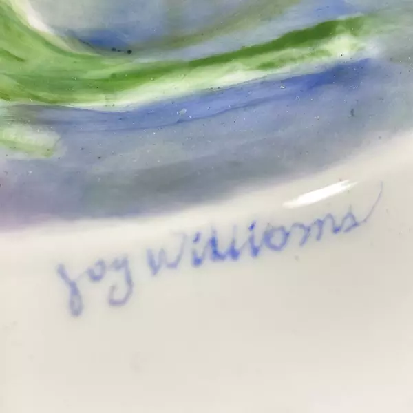 Fitz And Floyd Everyday White Porcelain Plate Hand Painted Joy Williams 