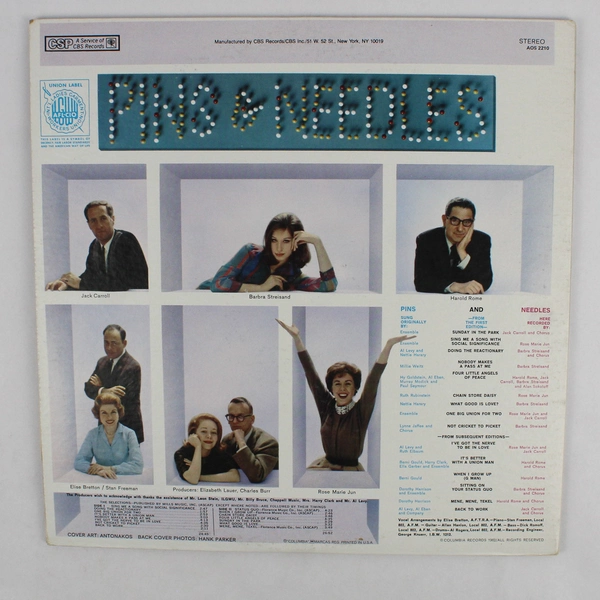 Pins and Needles 25th Anniversary Edition Harold Rome Columbia Stereo