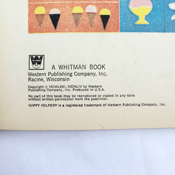 Whitman Happy Helper Preschool Read Color Play Reading Workbook 1971