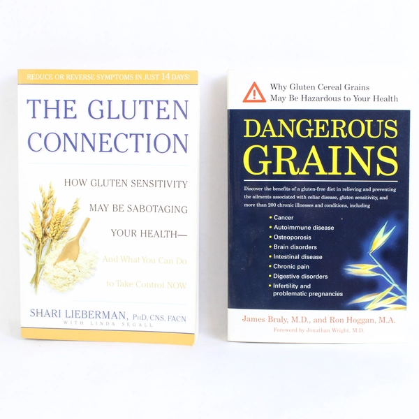 Set of 2 Gluten Books The Gluten Connection & Dangerous Grains Health Care