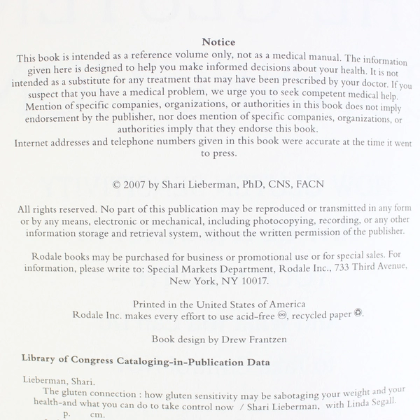 Set of 2 Gluten Books The Gluten Connection & Dangerous Grains Health Care