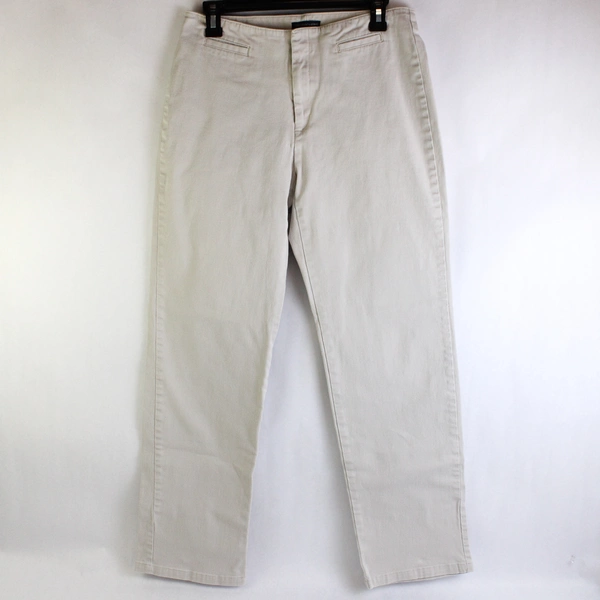 Dockers Cream Cropped Pants Women's Size 8 Medium Cotton Stretch Mid Rise