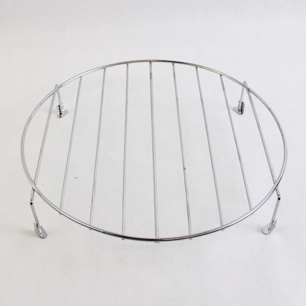 Set of 2 Round MCM Metal Plate Dish Stand Trivet for Serving 2" & 3.75" Height