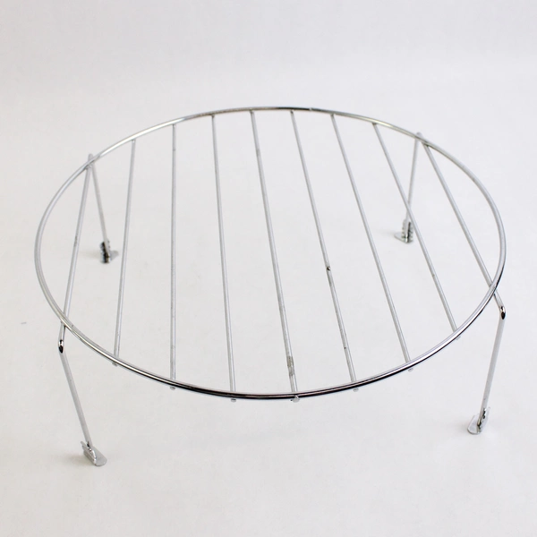 Set of 2 Round MCM Metal Plate Dish Stand Trivet for Serving 2" & 3.75" Height