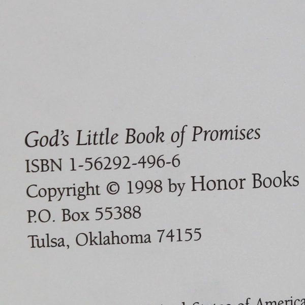 God's Little Book of Promises by Honor Books Publishing Staff 1998 Hardcover