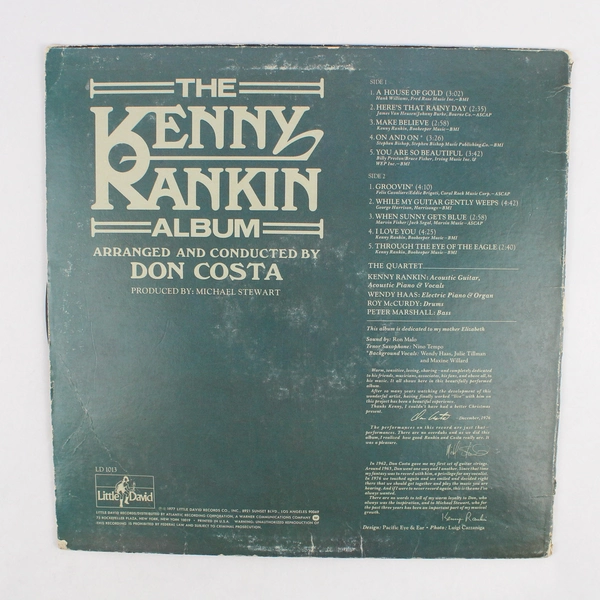 The Kenny Rankin Album 1977 LP Little David Records 12" Vinyl