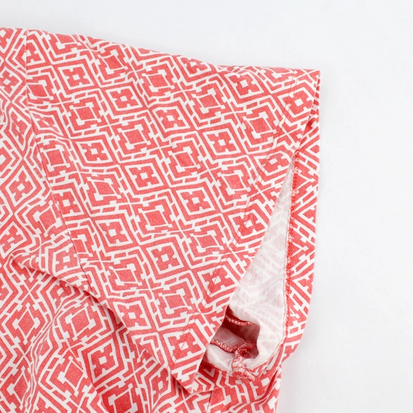 Woman Within Coral Orange and White Diamond Patterned T-Shirt Women's 4X 34/36