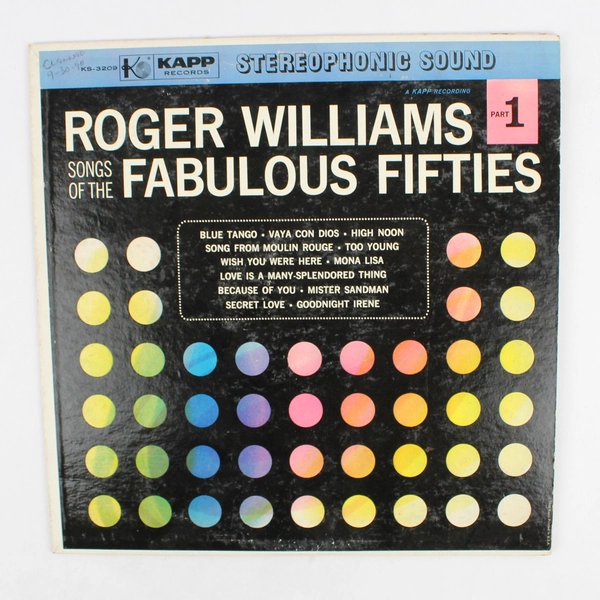 Roger Williams Record Songs of the Fabulous Fifties 1957 LP 12" Vinyl