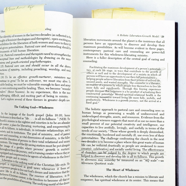 Basic Types of Pastoral Care and Counseling by Howard Clinebell 1984