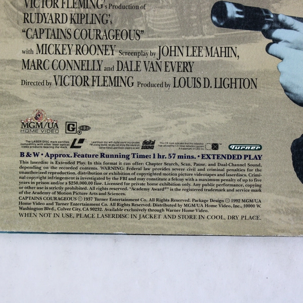 Captains Courageous Laserdisc 1992 Print Black and White