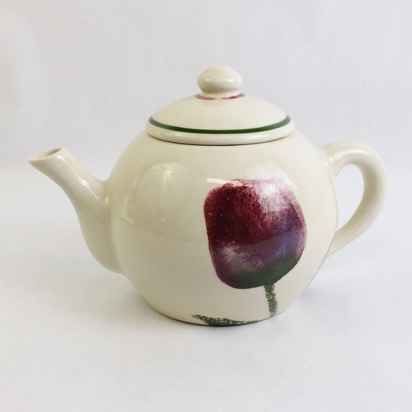 Hartstone Ceramic Teapot with Lid Tulip Flower Pattern 6 Cup Capacity