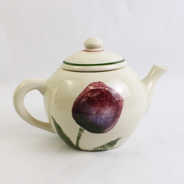 Hartstone Ceramic Teapot with Lid Tulip Flower Pattern 6 Cup Capacity