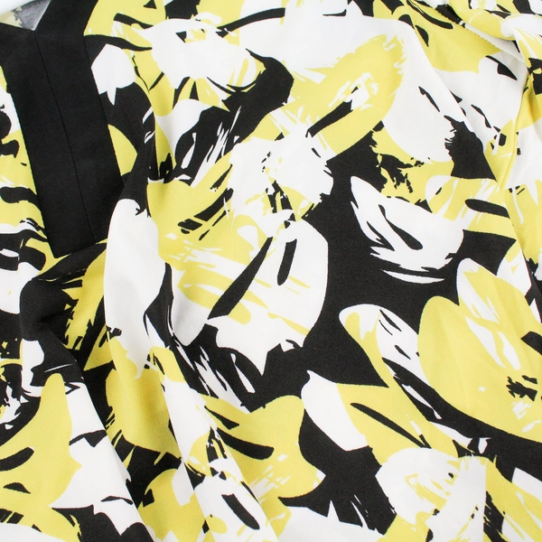 NWT Perseption Concept Chartreuse Black and White 3/4 Sleeve Top Women's Medium