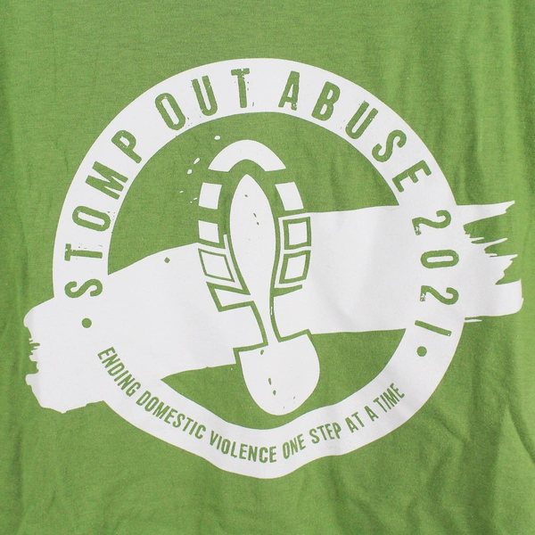Gildan Softstyle Stomp Out Abuse Green Cotton T-Shirt Adult Size Large