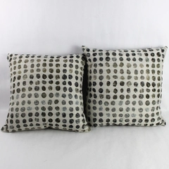Set of 2 Gray Polka Dot Square Sofa Throw Pillows 16" x 16" Home Decor