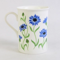 Red Roses Cornflower Bone China Coffee Cup