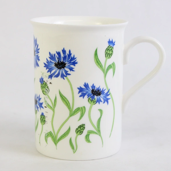 Red Roses Cornflower Bone China Coffee Cup