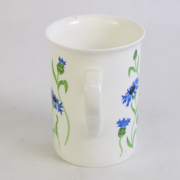 Red Roses Cornflower Bone China Coffee Cup
