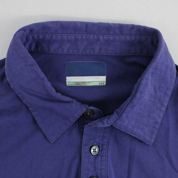 Perry Ellis Embroidered Indigo Polo Shirt Men's Size Large