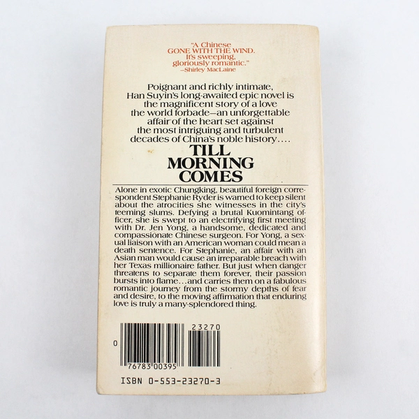 Vintage Till Morning Comes by Han Suyin 1983 Paperback Bantam Books