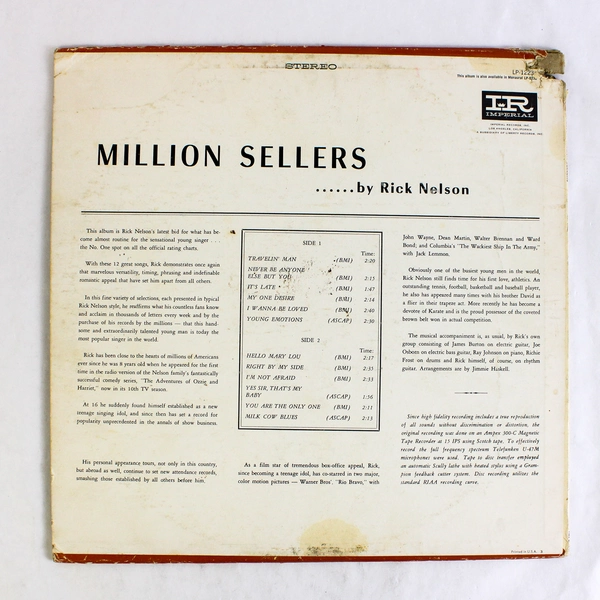 Rick Nelson Million Sellers 1964