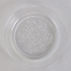 Etched Floral Crystal Trinket Bowl 6.25" Diameter