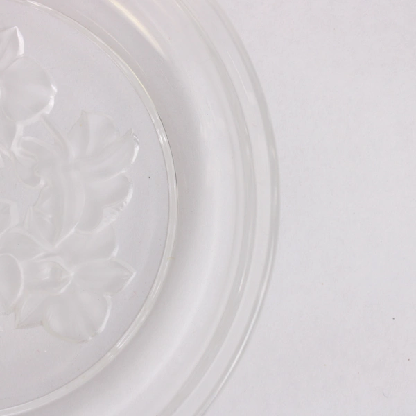 Etched Floral Crystal Trinket Bowl 6.25" Diameter