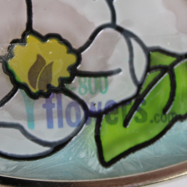 Stained Glass Chickadee Suncatcher 5" Round