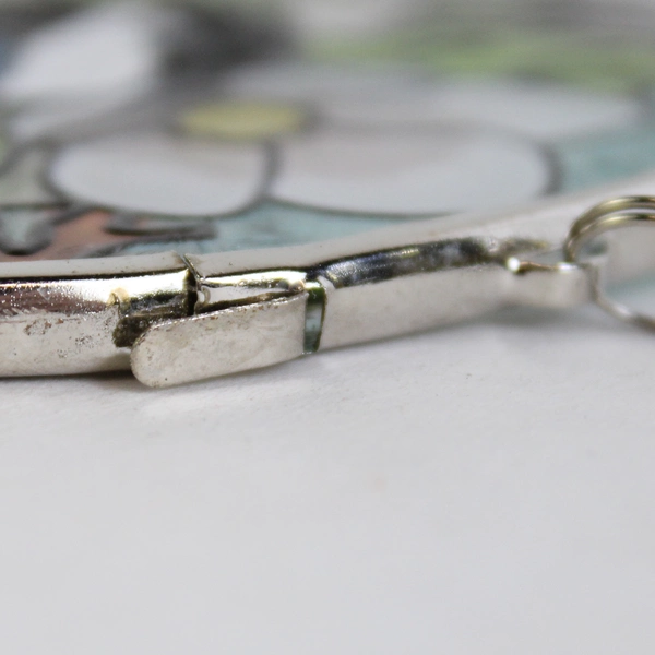 Stained Glass Chickadee Suncatcher 5" Round