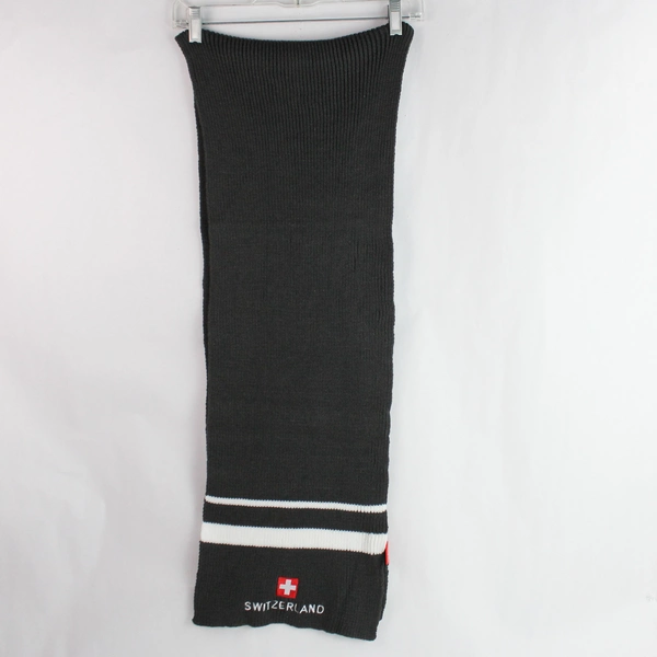 Lot of 2 Switzerland Acrylic Scarves - Gray & Red Winter Accessories