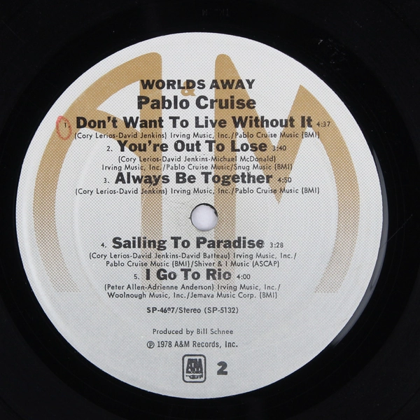 Worlds Away Record Pablo Cruise 1978 LP 12" Vinyl Paper Sleeve