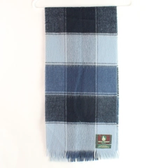 High Sierra Blue Plaid Acrylic Unisex Scarf - Winter Accessory, Pre-owned