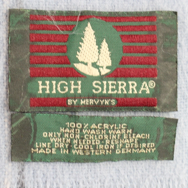 High Sierra Blue Plaid Acrylic Unisex Scarf - Winter Accessory, Pre-owned