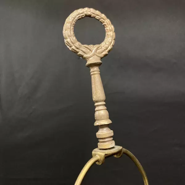 Antique 1940's Hand Painted Porcelain Double Handled Urn Lamp Works No Shade