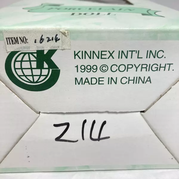 1999 Kinnex Victorian Porcelain Doll 15" Open Box Collectible