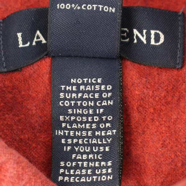 Lands' End Red Cotton Button-Down Shirt Men's Large 16-16.5 Good Condition