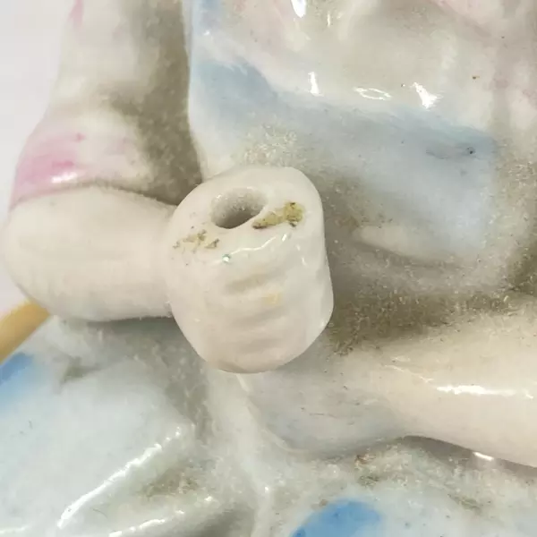 Vintage Ucago Porcelain Figurine Boy In a Boat Fishing