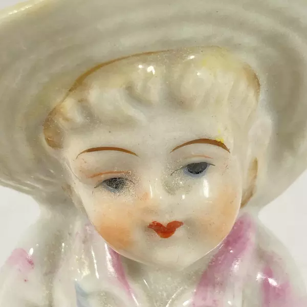 Vintage Ucago Porcelain Figurine Boy In a Boat Fishing