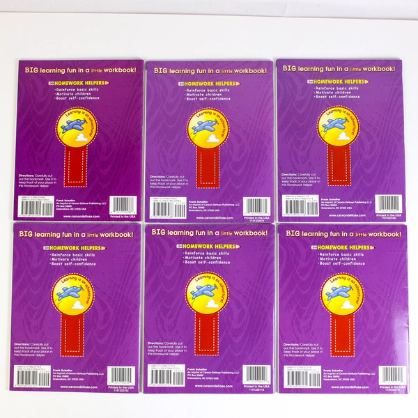 Set of 6 Homework Helpers Workbooks Grade 2 Reading Writing Math Puzzles