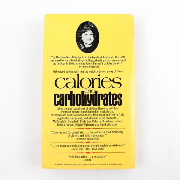 Calories and Carbohydrates by Barbara Kraus 1975 Paperback Signet Books