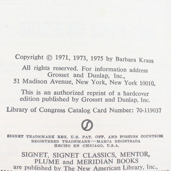 Calories and Carbohydrates by Barbara Kraus 1975 Paperback Signet Books