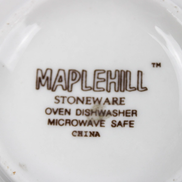 Lot Of 3 Maplehill Stoneware Ceramic Mugs Harvest Pattern Fruit 80s 3" Tall