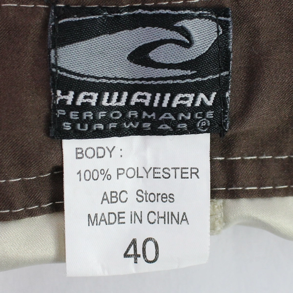 Hawaiian Performance Surf Wear Men's Cargo Bermuda Shorts Beige Size 40