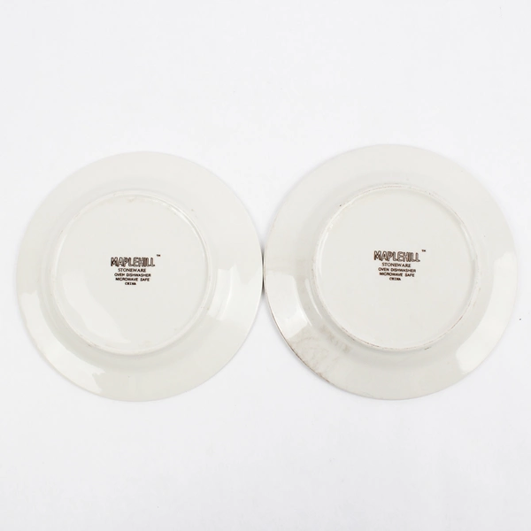 Lot Of 2 Maplehill Stoneware Ceramic Saucer Harvest Pattern Fruit 6" Diameter