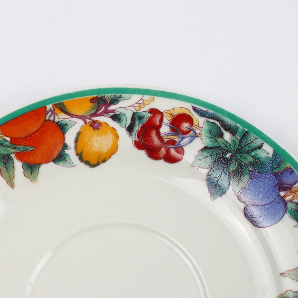 Lot Of 2 Maplehill Stoneware Ceramic Saucer Harvest Pattern Fruit 6" Diameter