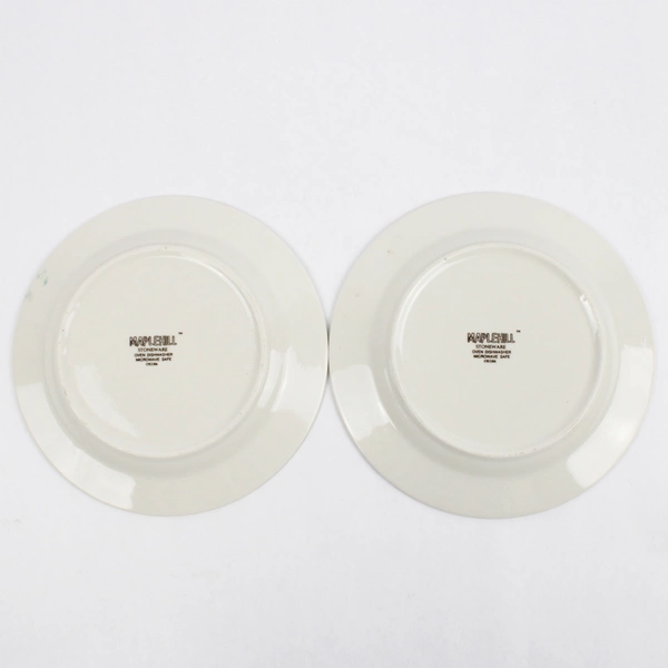 Lot Of 2 Maplehill Stoneware Ceramic Salad Plate Harvest Pattern 7.5" Diameter